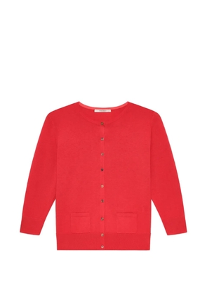 MALIPARMI crew neck pocket cardigan - Red