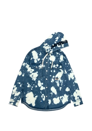AAPE BY *A BATHING APE® hooded bleached shirt jacket - Blue