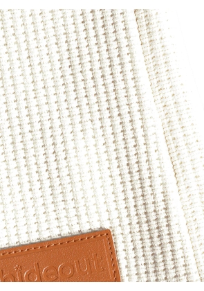 Maison hideout waffle knit long sleeve sweater - White