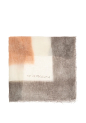 Emporio Armani frayed scarf - White