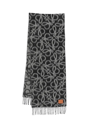 LOEWE Anagram fringed scarf - Black