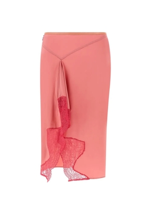 VAILLANT STUDIO lace-detail midi skirt - Pink