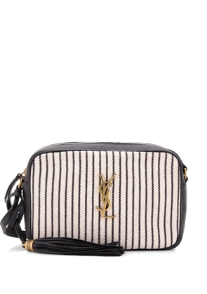 Saint Laurent Pre-Owned Lou Camera Bag Striped Canvas and Leather Small crossbody bag - Black