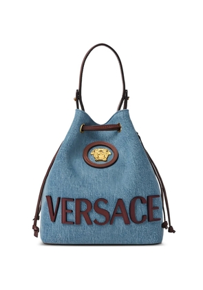 Versace La Medusa logo-plaque drawstring-fasteningtote bag - Blue