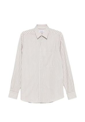 Greyed striped chest-pocket shirt - Neutrals