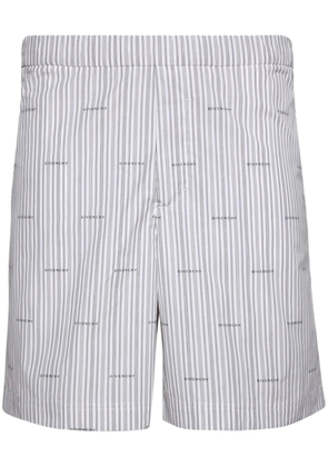 Givenchy logo-print striped cotton shorts - Grey