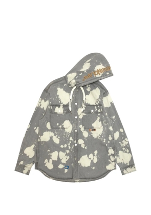 AAPE BY *A BATHING APE® hooded splatter-patterned shirt jacket - Grey