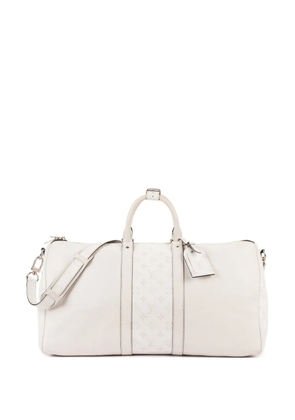 Louis Vuitton Pre-Owned 50 Keepall Bandoulière leather holdall - White