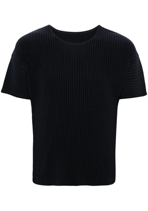 Homme Plissé Issey Miyake Basic plissé round-neck T-shirt - Blue