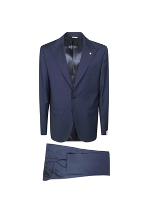 Manuel Ritz micro-pattern suit - Blue