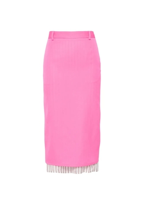 The Attico striped-trim midi skirt - Pink