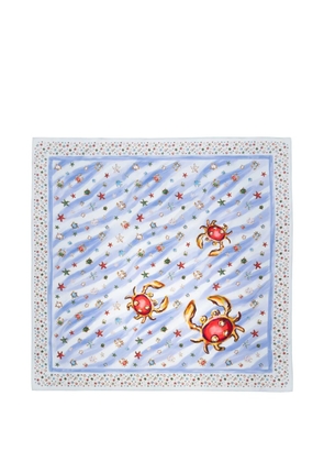 Eshvi printed silk scarf - Blue
