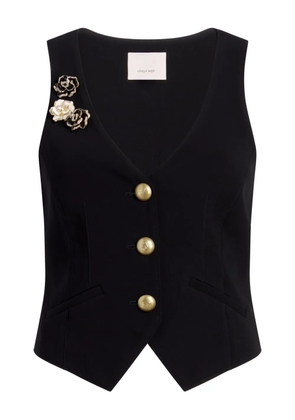 Cinq A Sept floral-embellished vest - Black