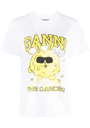 GANNI Relaxed Dance Bunny organic cotton T-shirt - White