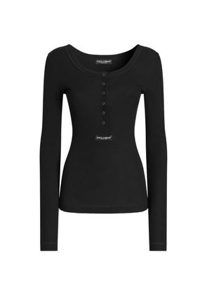 Dolce & Gabbana buttoned long-sleeve T-shirt - Black