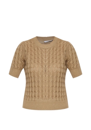 Max Mara short-sleeve cable-knit top - Neutrals