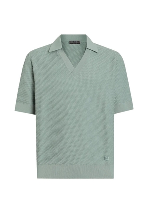 Dolce & Gabbana micro-dot stitch polo shirt - Green