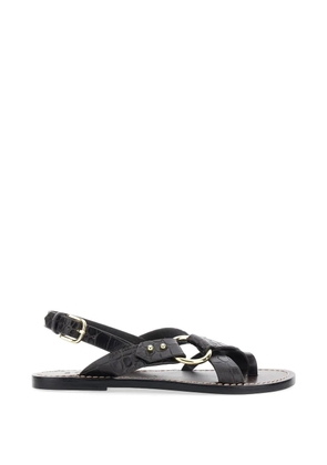 Soeur circle crocodile effect sandals - Brown