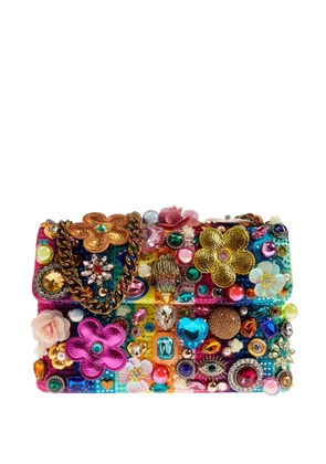 Kurt Geiger London floral-embellished shoulder bag - Blue