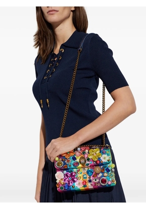 Kurt Geiger London floral-embellished shoulder bag - Blue