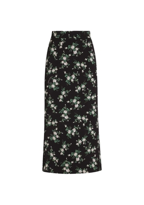 Dolce & Gabbana small rose-print midi skirt - Black