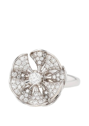 Bvlgari Pre-Owned diamond flower ring - Silver