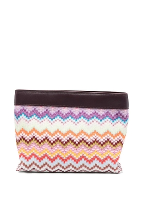 Missoni large Raschel zig zag clutch bag - Purple