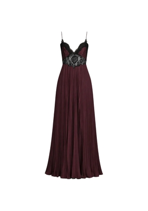 Self-Portrait lace insert maxi dress - Red