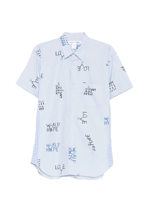 Comme Des Garçons Shirt gingham-panel shirt - Blue