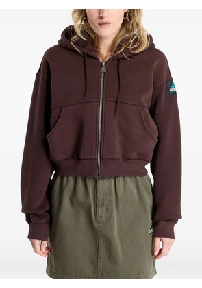 adidas zipped cropped hoodie - Brown