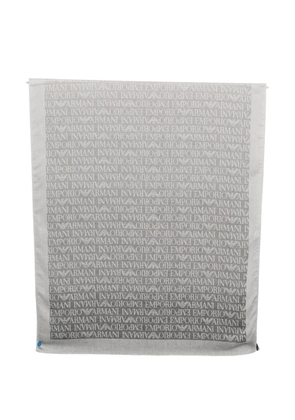 Emporio Armani logo scarf - Grey