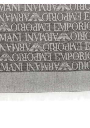 Emporio Armani logo scarf - Grey
