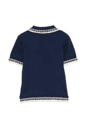 Maison Labiche Caillavet crocheted-collar polo shirt - Blue