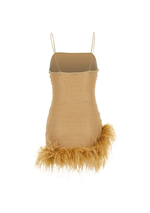 Oséree Lumière Plumage sleeveless mini dress - Gold