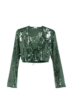 Oséree Marylin sequin tie-fastening top - Green