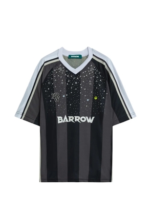 BARROW striped embellished V-neck T-shirt - Black