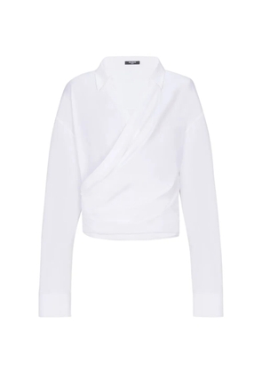 Balmain long-sleeve wrap shirt - White