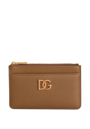 Dolce & Gabbana calfskin card holder with DG logo - Brown