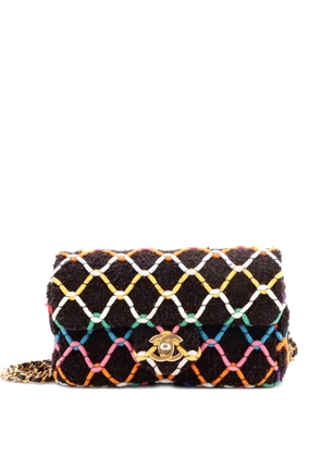 CHANEL Pre-Owned Pearl Crush Flap Bag Quilted Tweed Mini shoulder bag - Black