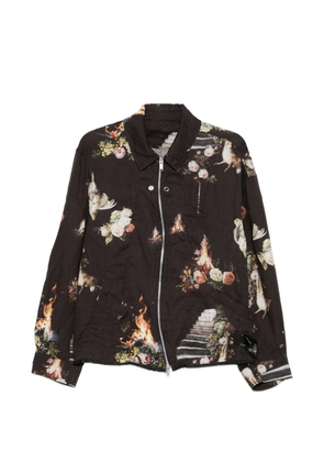 Undercover floral-print bomber jacket - Brown