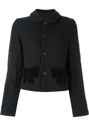 Comme Des Garçons Girl velvet ribbon appliqué jacket - Black