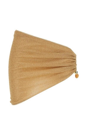 Oséree Lumière asymmetric beaded mini skirt - Gold