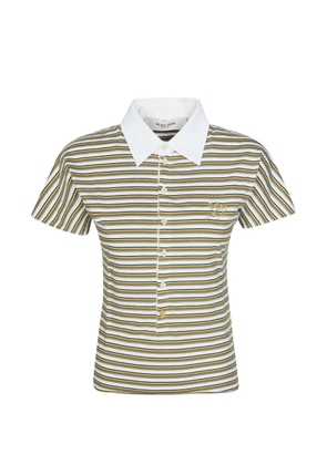 Golden Goose striped collared polo top - White