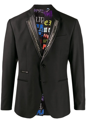 Philipp Plein stud embellished tuxedo blazer - Black