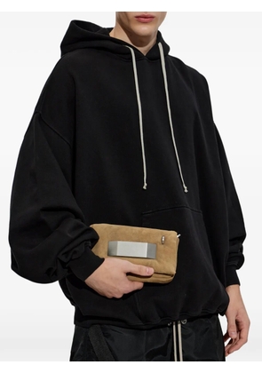 Rick Owens Temple Big Pillow Griffin metal-plaque clutch - Brown