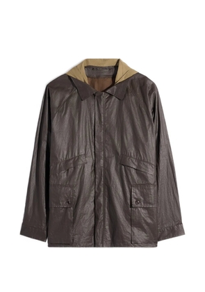 LEMAIRE detachable hood rain coat - Brown
