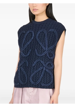 LOEWE cable-knit vest - Blue