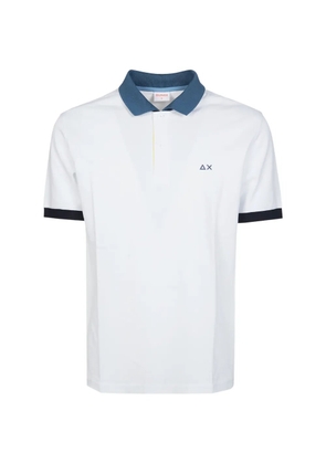 Sun68 contrast-collar polo shirt - White