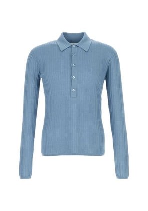 Saint Laurent ribbed polo shirt - Blue