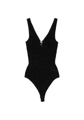 SANDRO textured V-neck bodie - Black